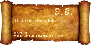 Dittler Benedek névjegykártya
