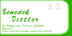 benedek dittler business card